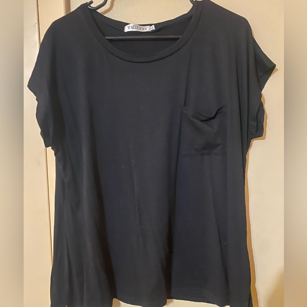 Black, cap sleeves with left side pocket